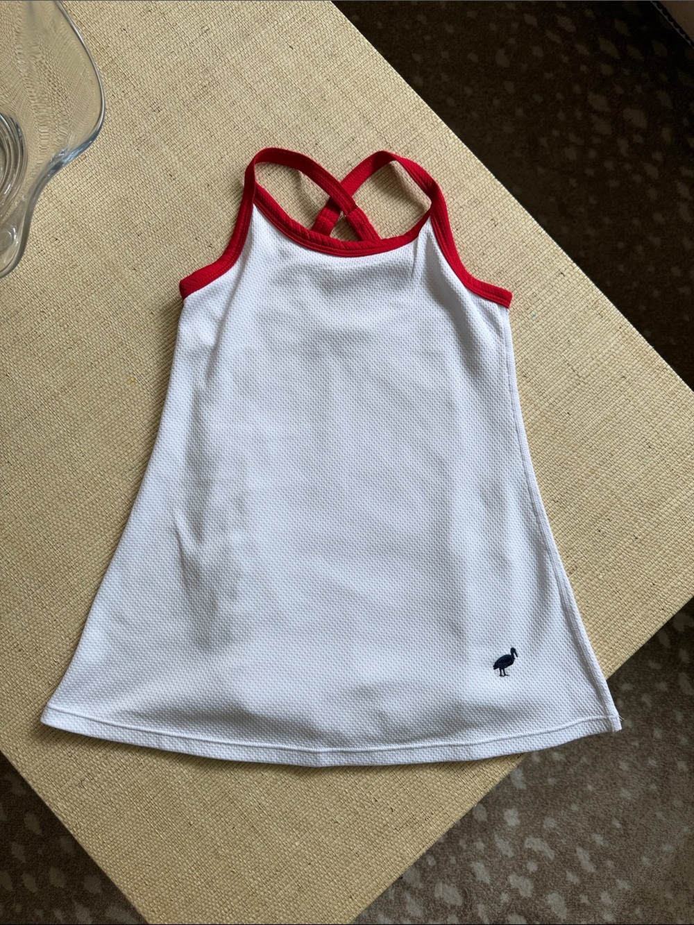 TBBC Girls White Dress with Red Trim